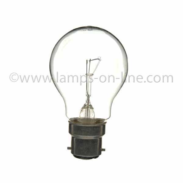 GLS Light Bulb 110V 25W B22D Clear Industrial