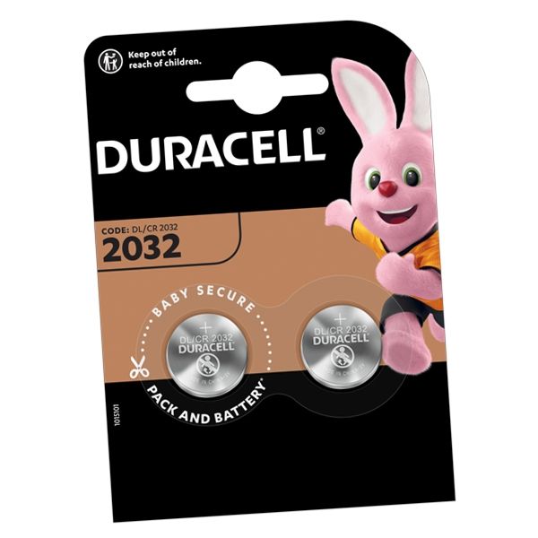 Duracell Car Key Battery CR2032 DL2032 2 Pack