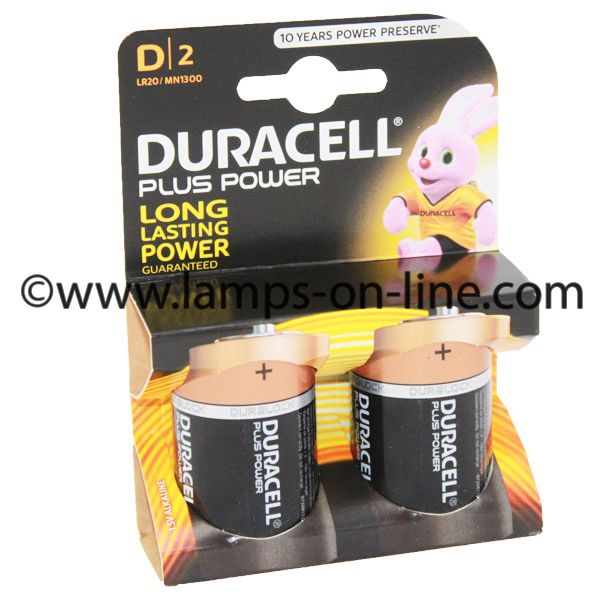 Duracell Plus Power Battery D MN1300 LR20 2pk