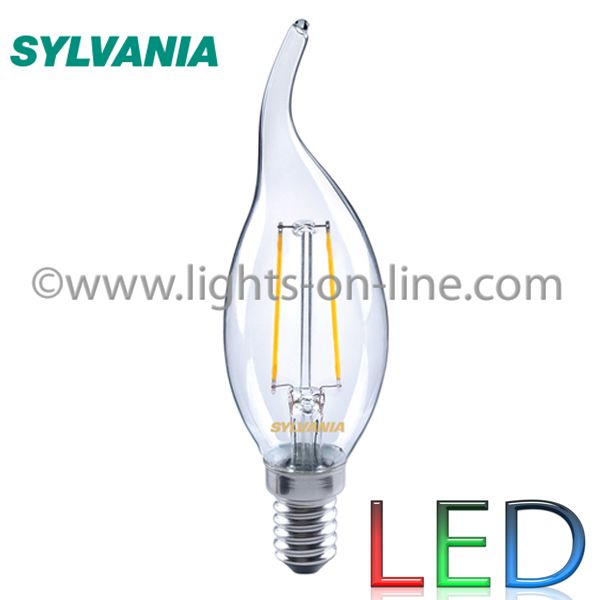 LED Filament Candle Bent Tip SYLVANIA 4w E14