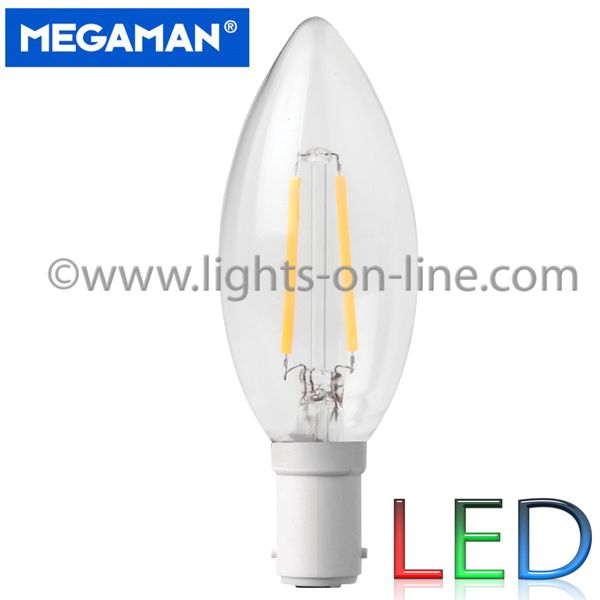 LED Filament Candle Megaman 4w B15d Clear