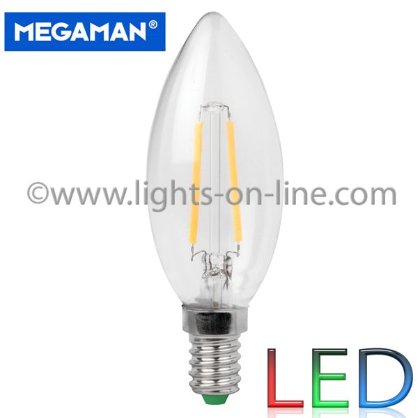 LED Filament Candle Megaman 3w E14 Clear