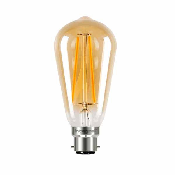 LED Edison Bulb 5w B22D Amber Dimmable