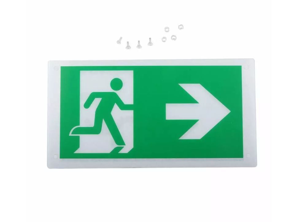LED RECESSED FIXED EMERGENCY EXIT SIGN 6000K