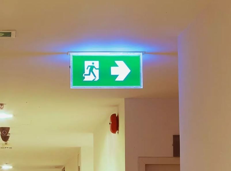 LED RECESSED FIXED EMERGENCY EXIT SIGN 6000K