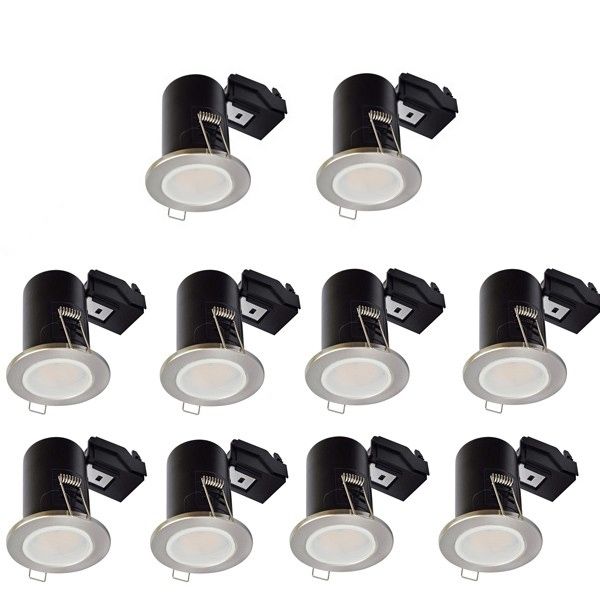 LED Downlight Satin GU10 Fire Rated 10 Pack