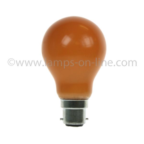 GLS Light Bulb 240V 15W B22D Amber
