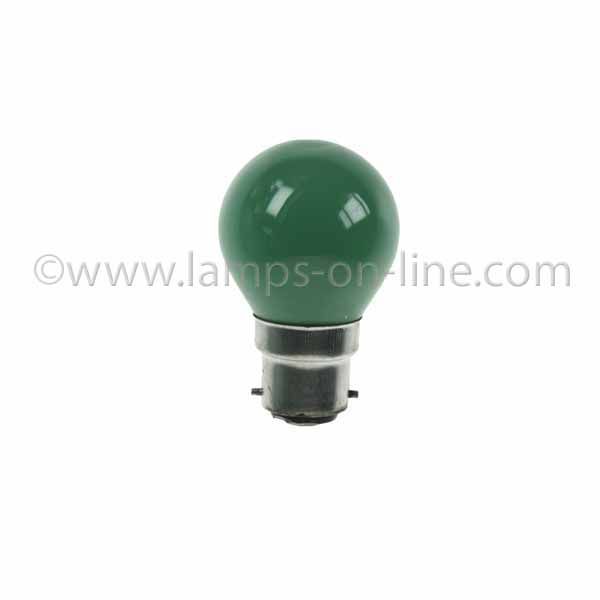 Golf Ball Bulb 45mm Round 240V 15W BC Green