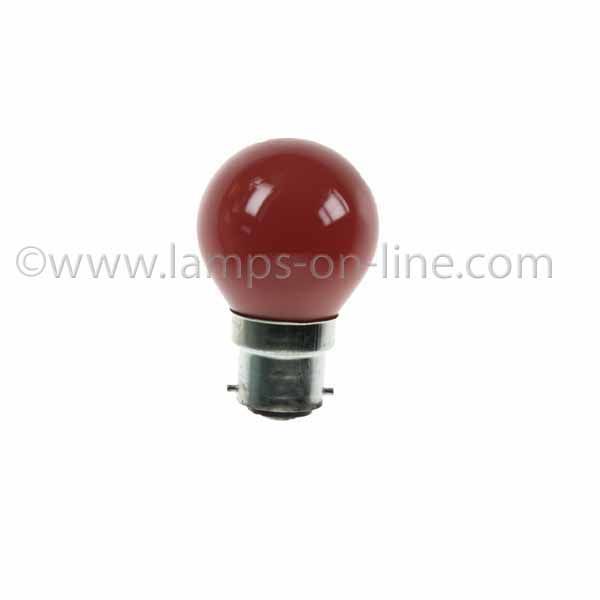 Golf Ball Bulb 45mm Round 240V 15W BC Red