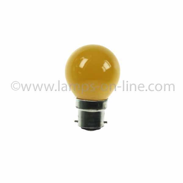 Golf Ball Bulb 45mm Round 240V 15W BC Yellow