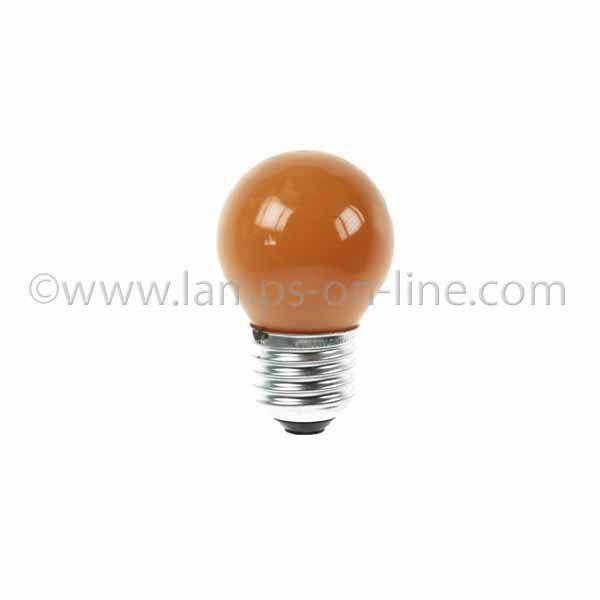 Golf Ball Bulb 45mm Round 240V 15W E27 Amber