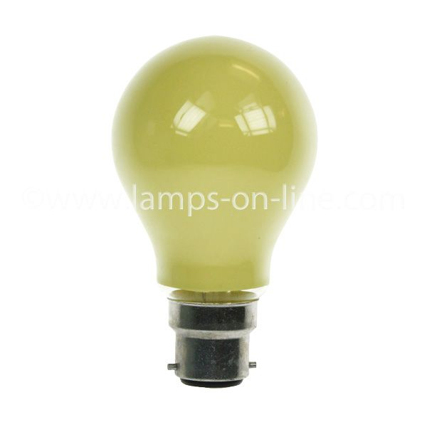 GLS Light Bulb 240V 40W B22D Yellow