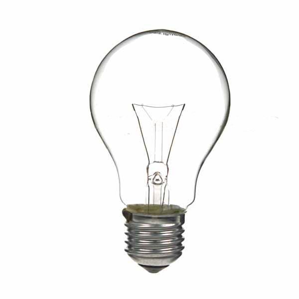 Incandescent lamp E 27 100 watt 230 Volt Transparent