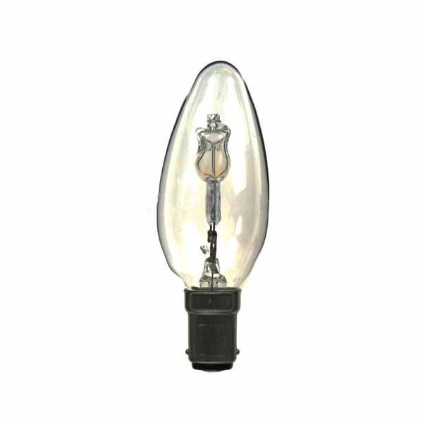 LOW ENERGY HALOGEN CANDLE BULB 18W B15D CLEAR