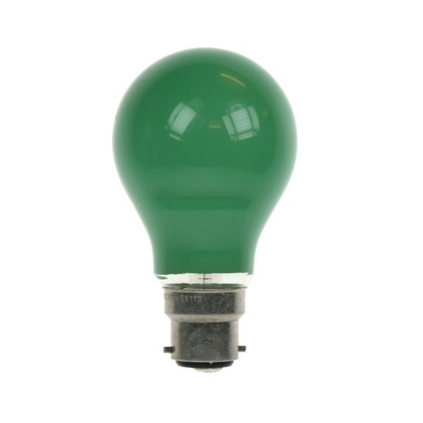 GLS Light Bulb 240V 15W B22D Green