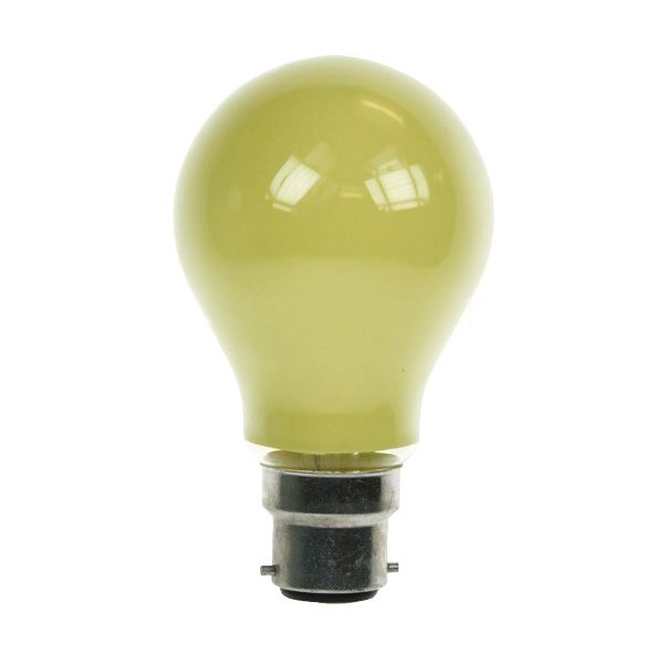 GLS Light Bulb 240V 25W B22D Yellow