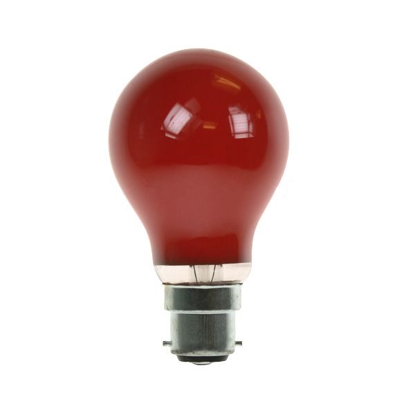 GLS Light Bulb 240V 60W B22D Red