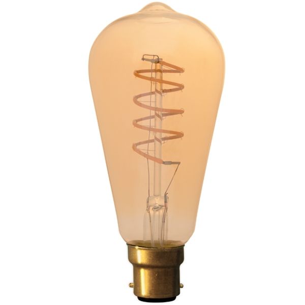 LED Edison Bulb 4w B22d Gold Spiral Filament