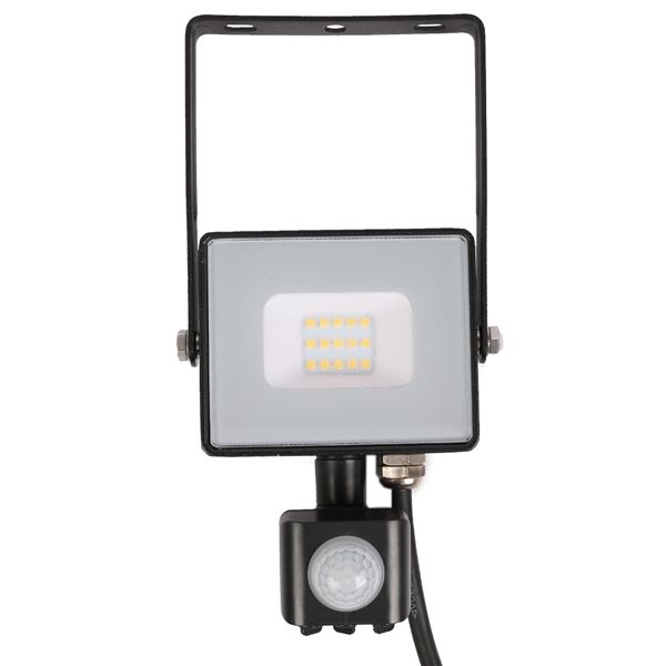 10w Slimline LED Floodlight Black PIR Sensor