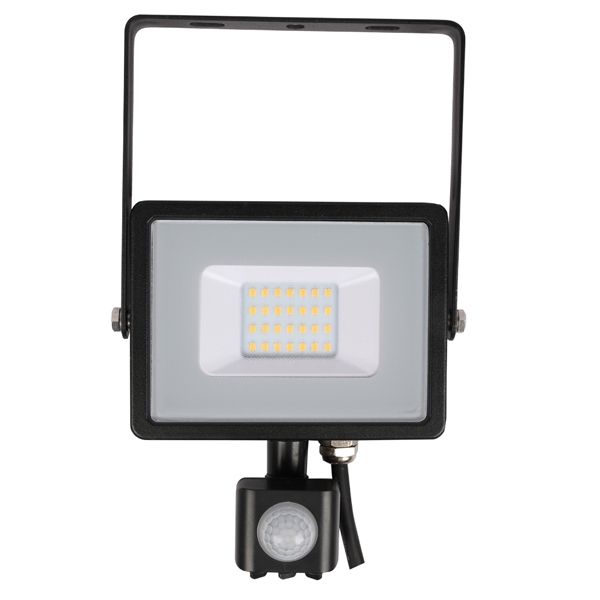 20w Slimline LED Floodlight Black PIR Sensor