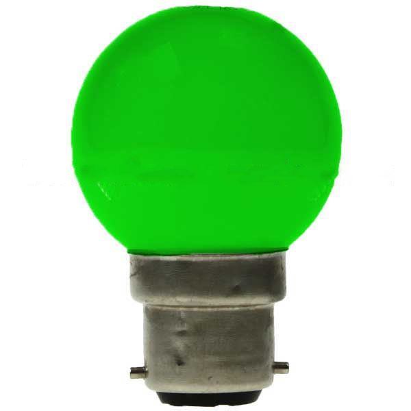 LED GOLF BALL BULB 240V 1W BC B22D GREEN