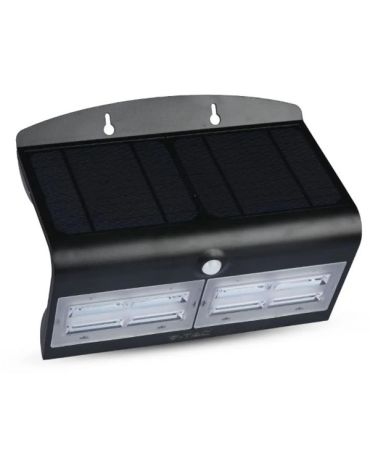 LED 7W BLACK Solar PIR Wall Light 4000K IP65
