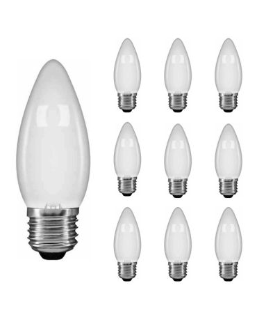CANDLE 240V 60W E27 OPAL 10 pack