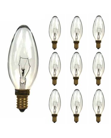 CANDLE 240V 60W E14 CLEAR 10 pack