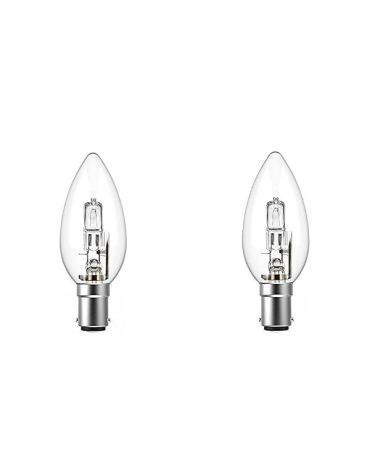 2x Low Energy Halogen Candle bulb 42W B15D