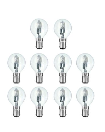10 x Low Energy Halogen G45 42W B15D Clear