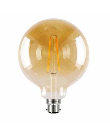 LED Edison Bulb G125 5w B22D Amber Dimmable