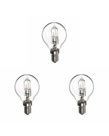 Low Energy Halogen G45 18W E14 clear 3 pack