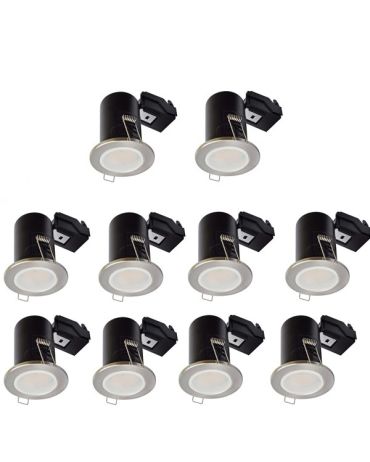 LED Downlight Satin GU10 Fire Rated 10 Pack