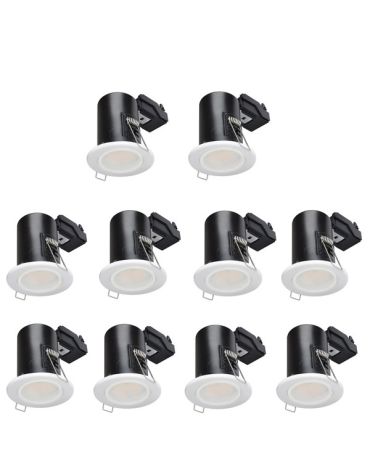 LED Downlight White GU10 Fire Rated 10 Pack