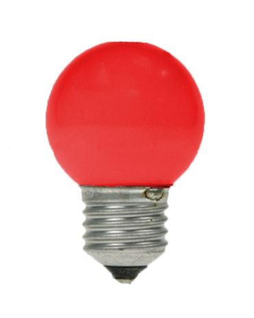 LED GOLF BALL BULB 240V 1W ES E27 RED