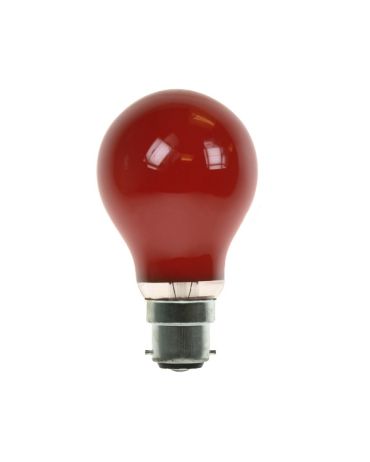 GLS Light Bulb 240V 60W B22D Red