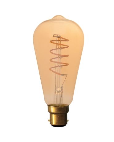 LED Edison Bulb 4w B22d Gold Spiral Filament