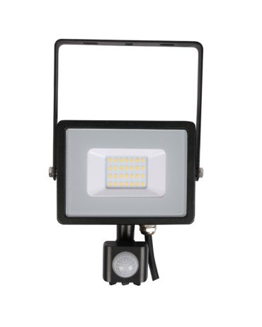 20w Slimline LED Floodlight Black PIR Sensor