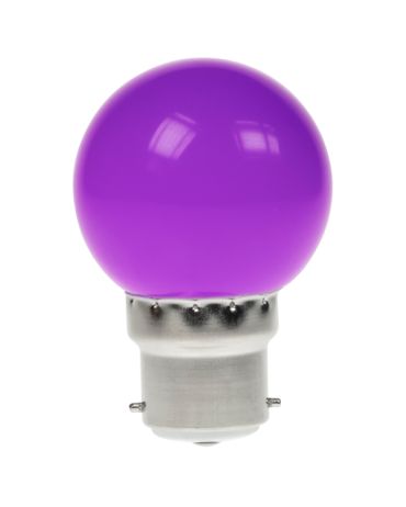 LED GOLF BALL 240V 1.5W BC B22D PURPLE