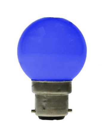LED GOLF BALL BULB 240V 1W BC B22D BLUE