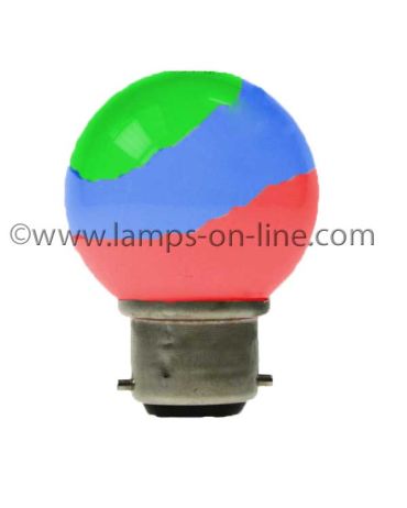 LED GOLF BALL 240V B22D COLOUR CHANGER
