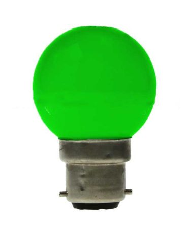 LED GOLF BALL BULB 240V 1W BC B22D GREEN