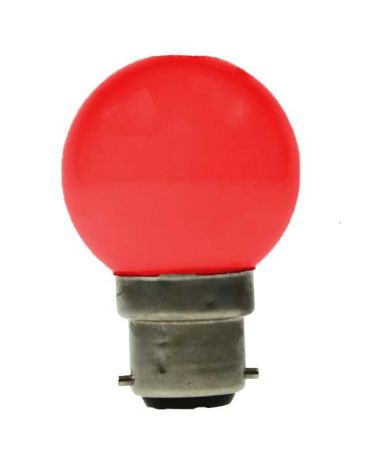 LED GOLF BALL BULB 240V 1W BC B22D RED