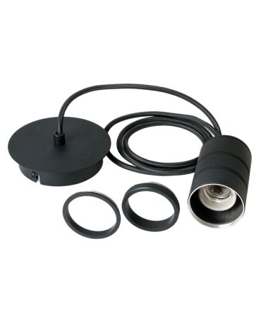 Single Retro Cord Set E27 Black