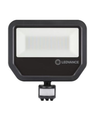 50W Ledvance LED FLOODLIGHT W/PIR 3000K BLACK