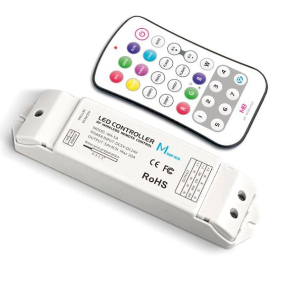 RF Receiver+remote button RGBW 5-24V CV