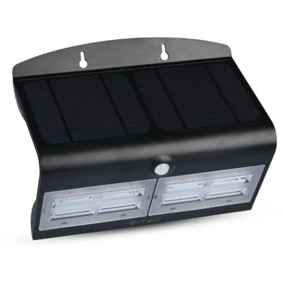 LED 7W BLACK Solar PIR Wall Light 4000K IP65