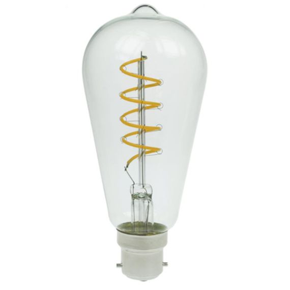 LED 7W ST64 bulb clear B22d 1800K DIM