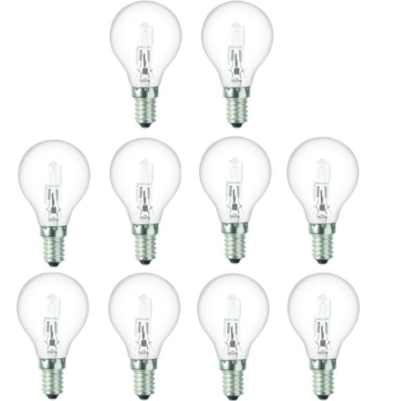 10 x Low Energy Halogen G45 28W E14 Clear