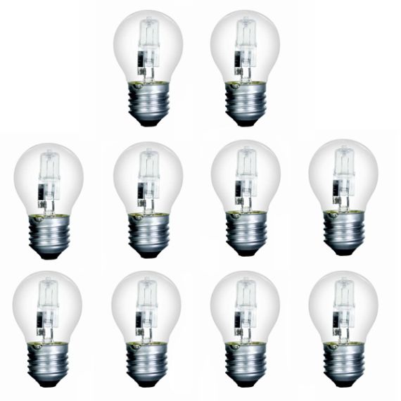 10 x Low Energy Halogen G45 42W E27 Clear